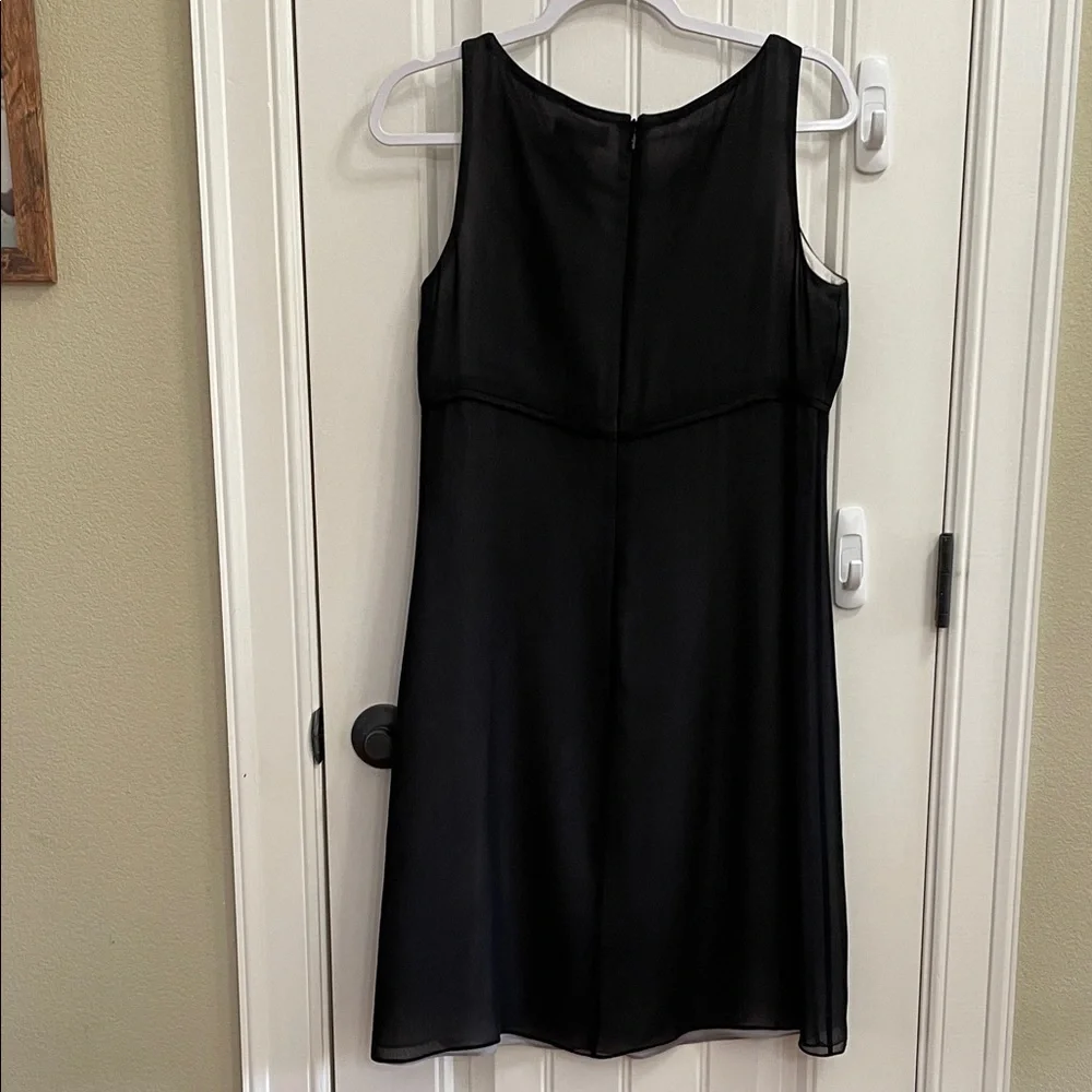 Ann Taylor Silk Black Dress with Embroidery Size 8